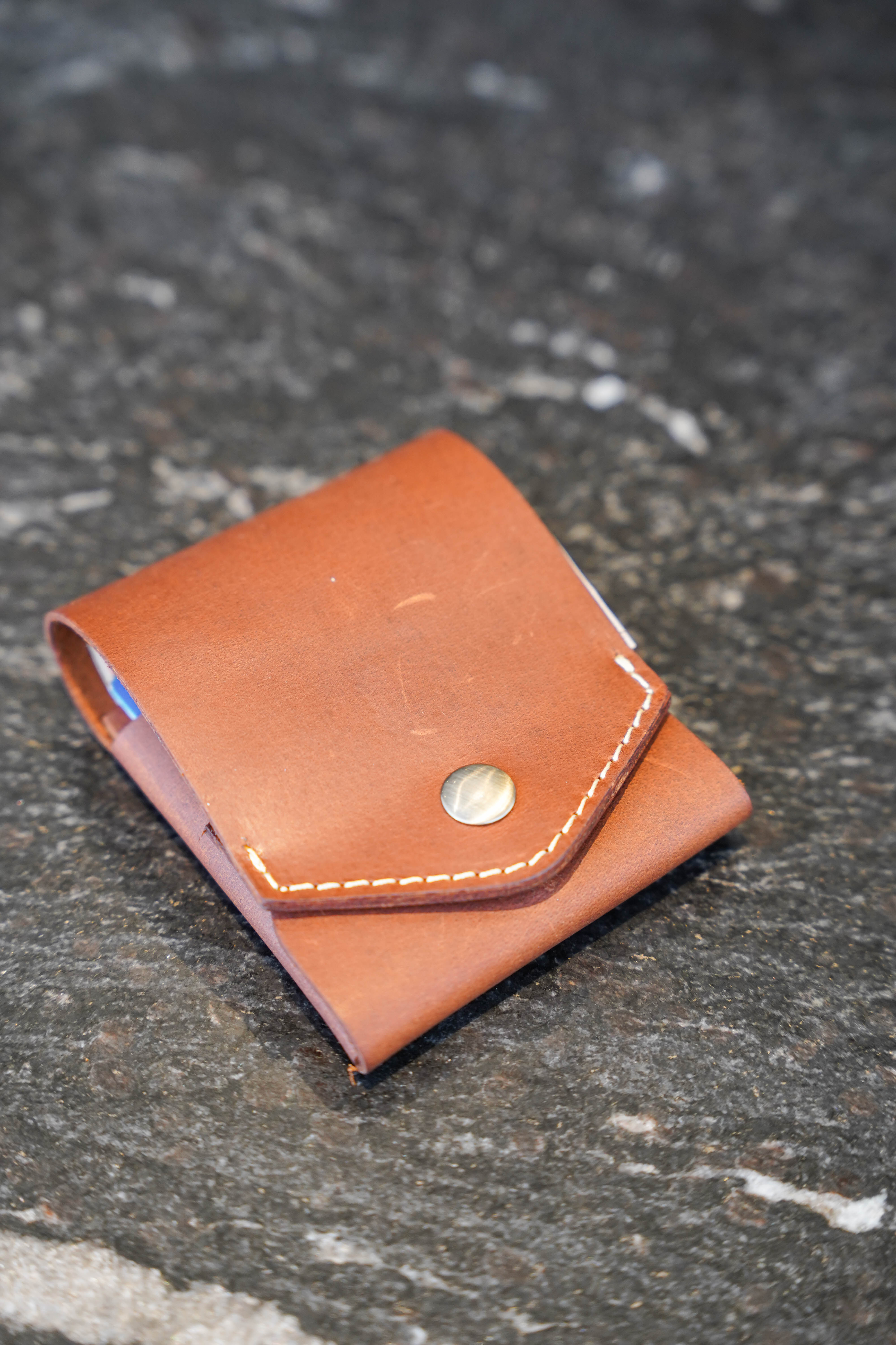 Royale saddle | Handcrafted Genuine brown Leather Wallet with free leather keychain | Slim & Compact design