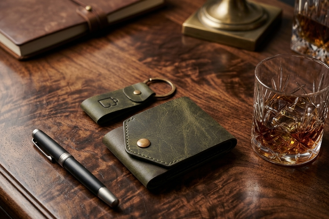 Sultan Olive | hand-Crafted Leather wallet | Compact Design Genuine Wallet | Bazaro.ae