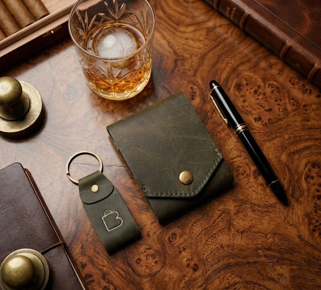 Sultan Olive | hand-Crafted Leather wallet | Compact Design Genuine Wallet | Bazaro.ae