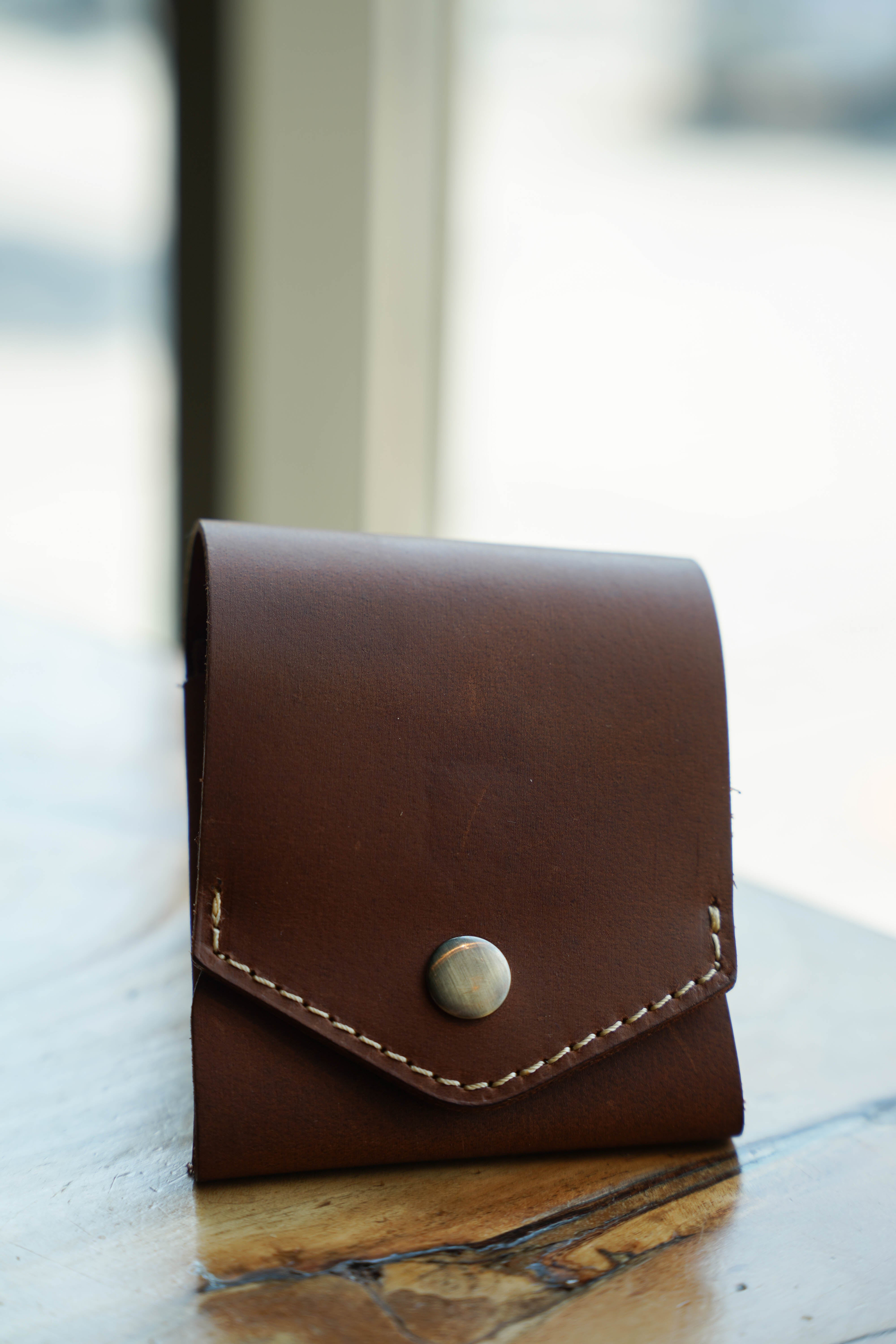 Royale saddle | Handcrafted Genuine brown Leather Wallet with free leather keychain | Slim & Compact design