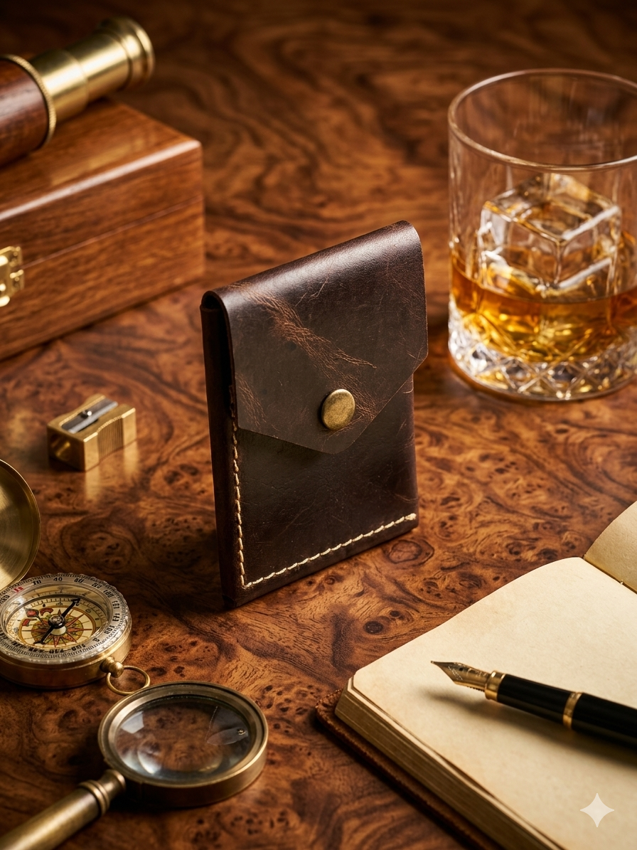 Oasis Burnish Fold | Coffee Brown Double Fold Leather Wallet UAE