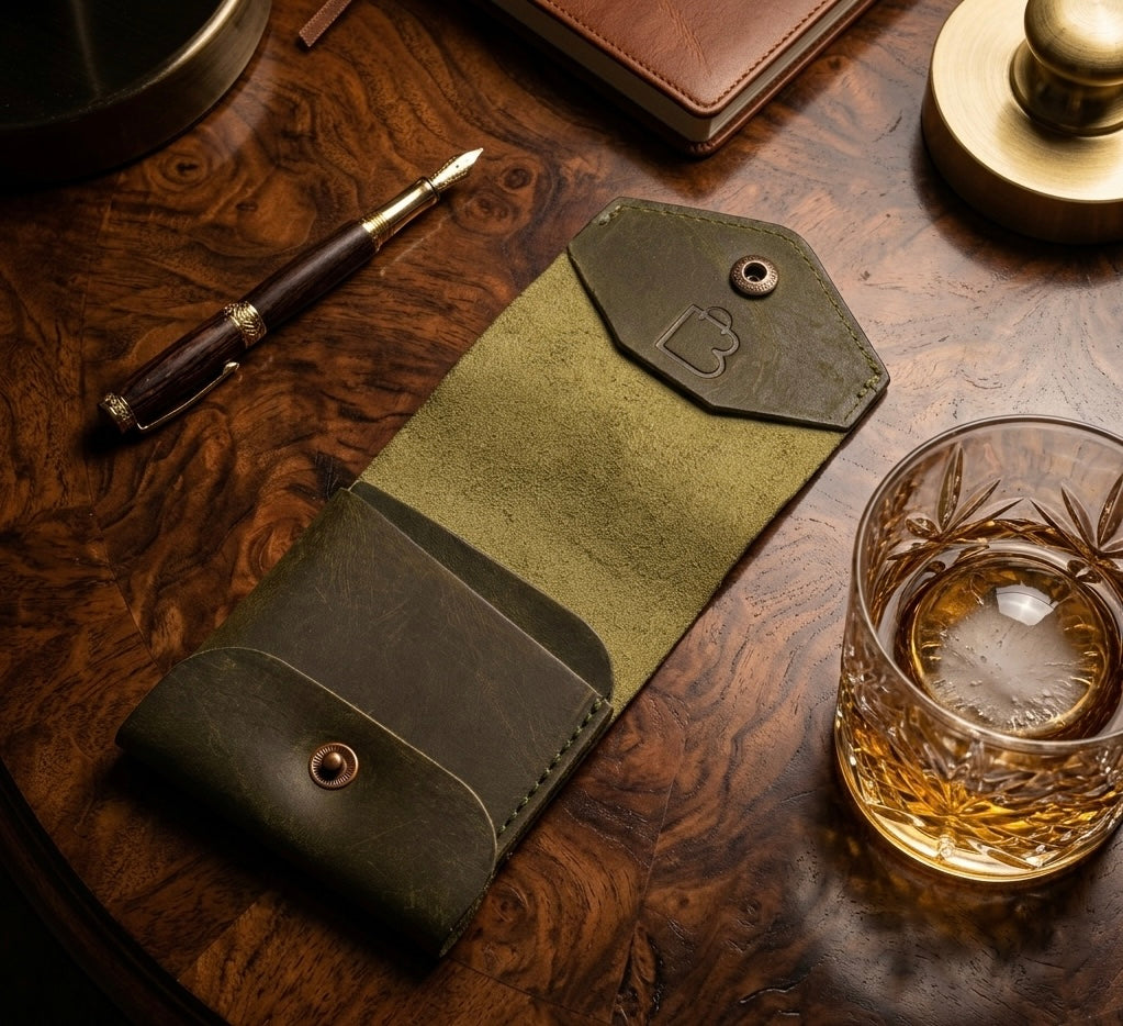 Sultan Olive | hand-Crafted Leather wallet | Compact Design Genuine Wallet | Bazaro.ae