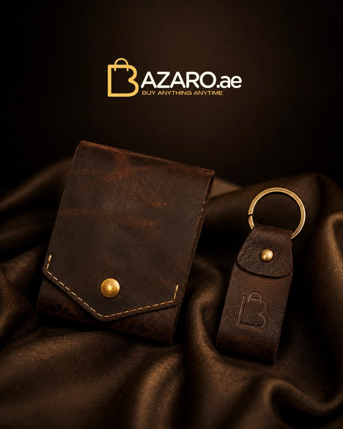 Arabian Roast | Handcrafted Genuine Coffee Brown Leather Wallet with free leather keychain | Slim & Compact design