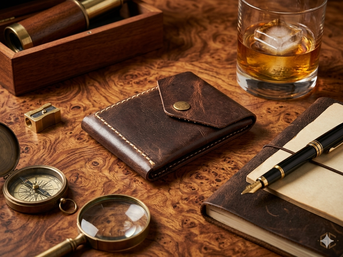 Oasis Burnish Fold | Coffee Brown Double Fold Leather Wallet UAE