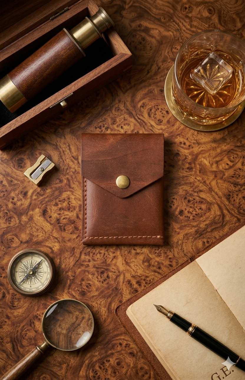 Compact Leather wallet in UAE | Crown Saddle | handcrafted Leather wallet in UAE
