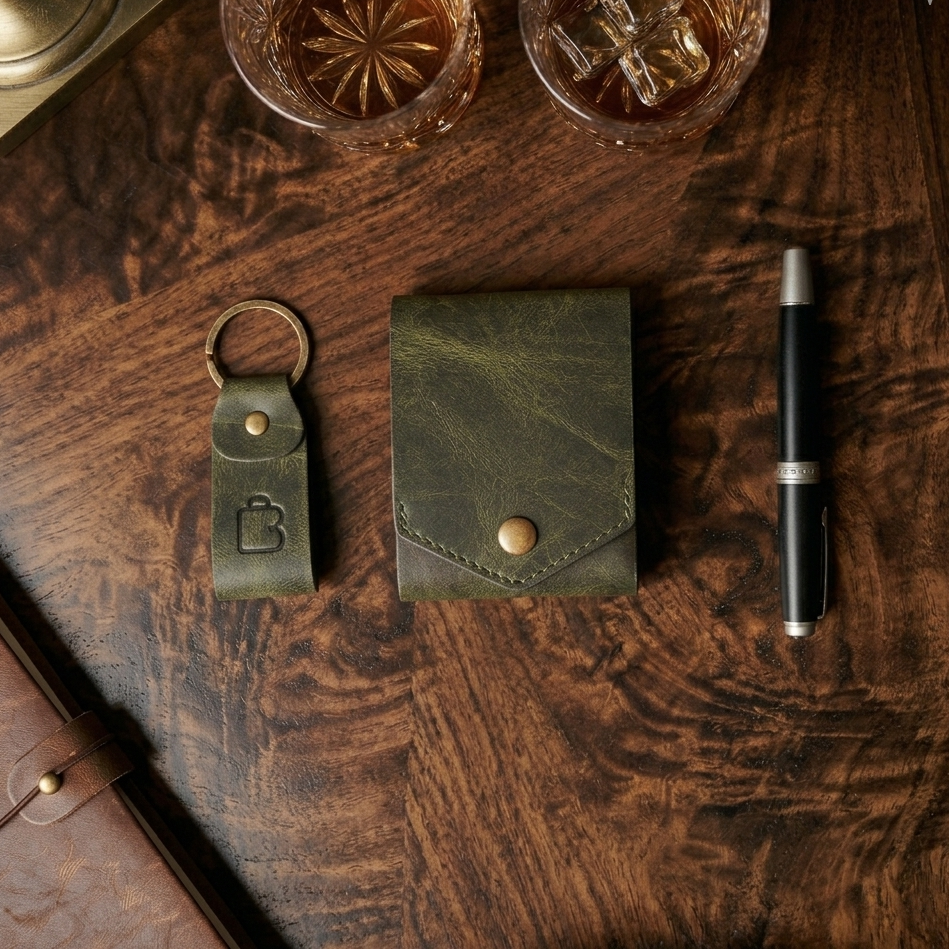 Sultan Olive | hand-Crafted Leather wallet | Compact Design Genuine Wallet | Bazaro.ae