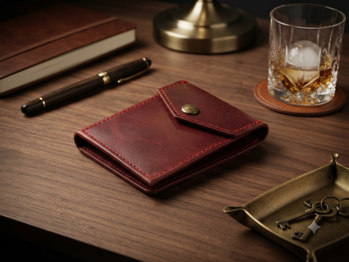 Crimson Crown  | Hand-Crafted Leather Wallet | Slim & Compact design