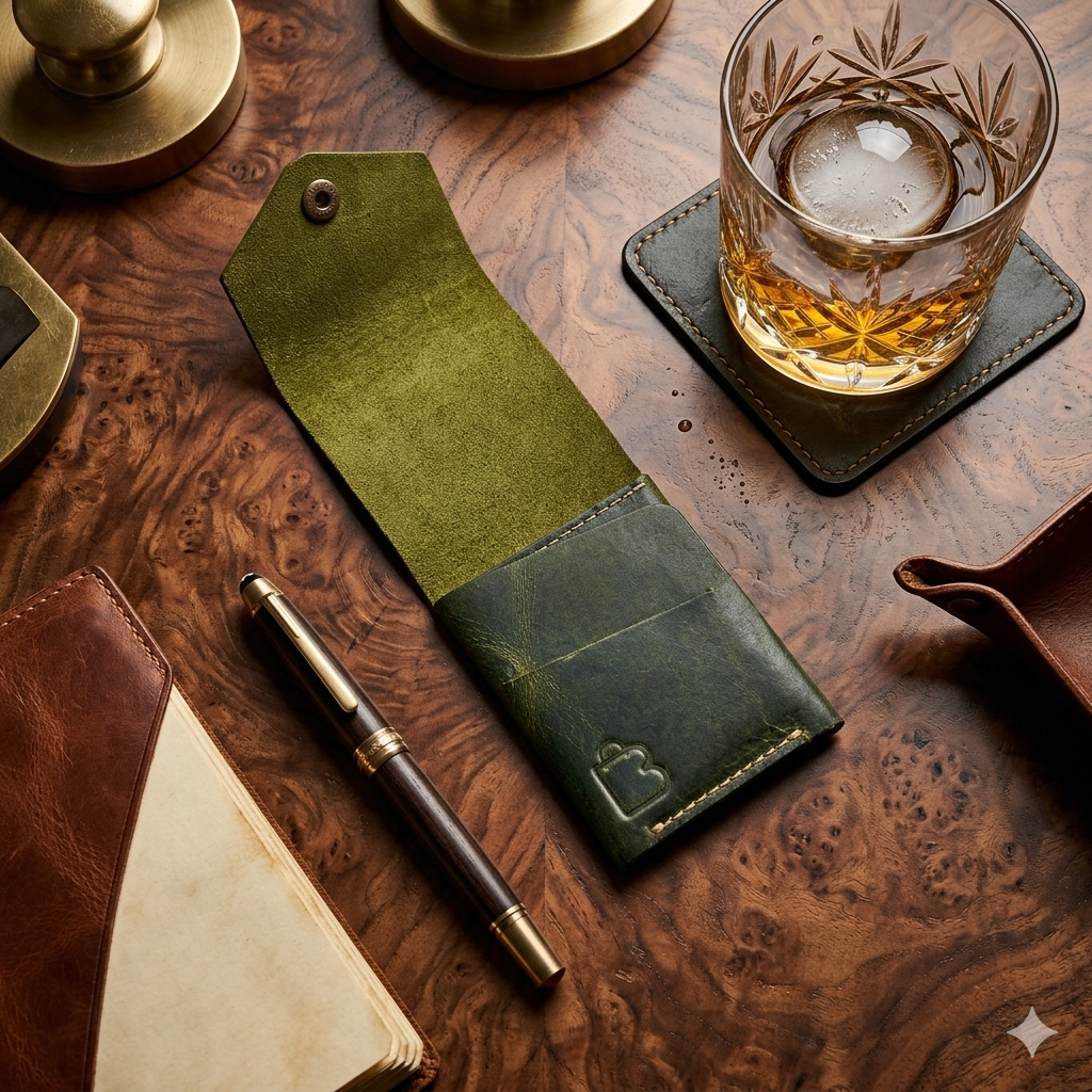 Topkapi Olive | Premium Double Fold Leather Wallet | Compact Leather Wallets UAE