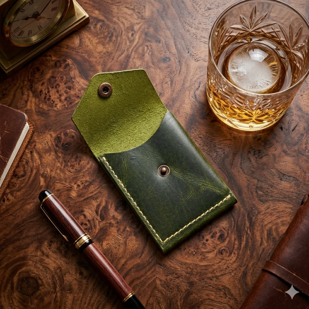 Topkapi Olive | Premium Double Fold Leather Wallet | Compact Leather Wallets UAE