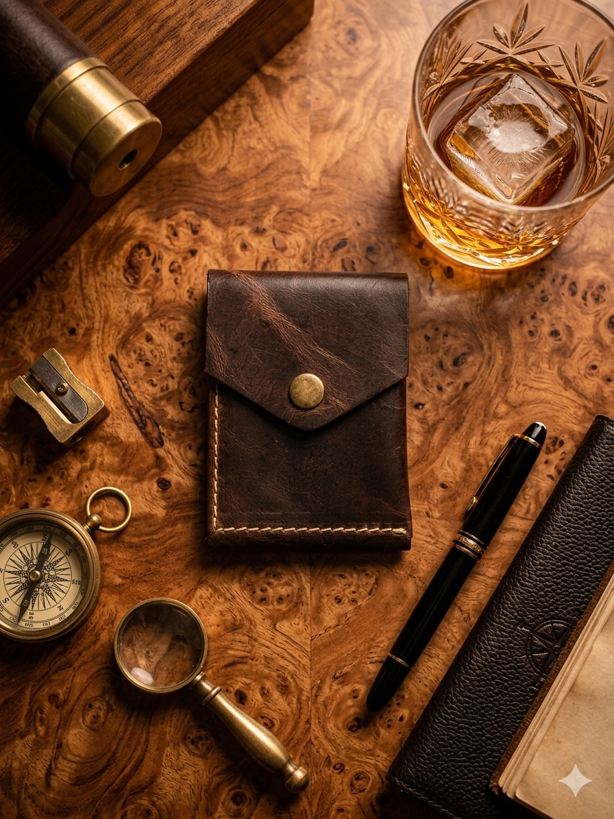 Oasis Burnish Fold | Coffee Brown Double Fold Leather Wallet UAE