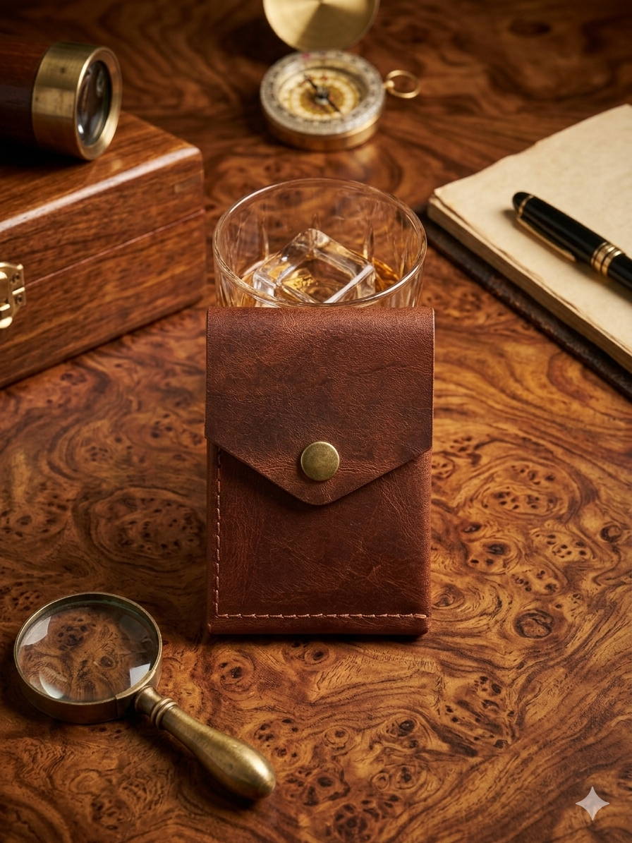 Compact Leather wallet in UAE | Crown Saddle | handcrafted Leather wallet in UAE