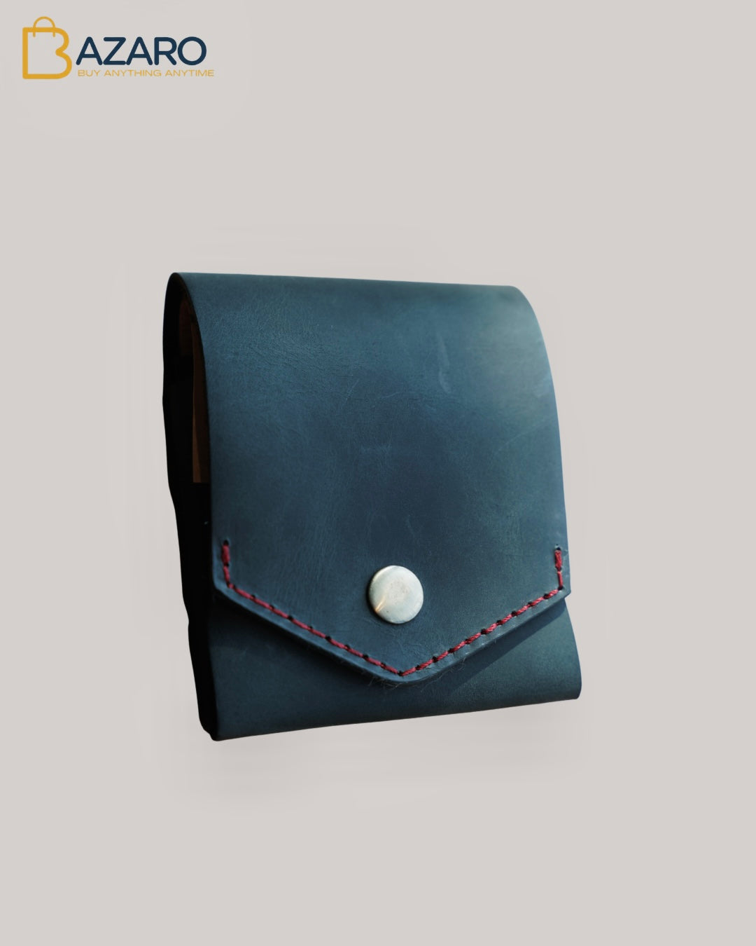 Phantom Noir | Handcrafted Genuine Matte Black Leather Wallet with free leather keychain | slim & compact design